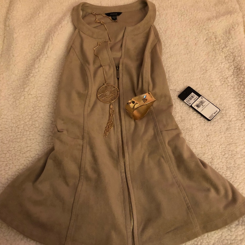Guess suede peplum top